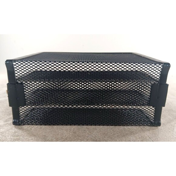 Metal Mesh File Magazine Holder Desktop Organizer 4 Compartments for Home Office - Picture 4 of 8